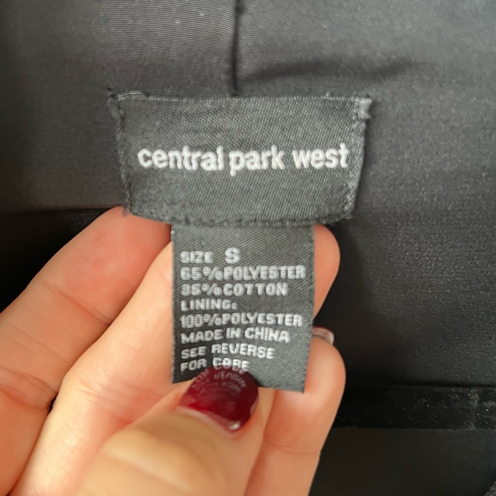 Central Park West - Black Blazer - Gold Zipper Detail at Waist - Size Small - Picture 5 of 9